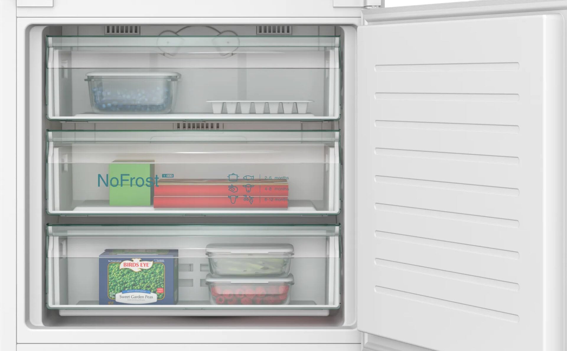 SIEMENS KB96NVSE0 - Frigorifero combinato, installazione incasso, 383 litri, no frost, classe energetica F
