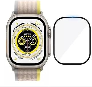 Película Cerâmica Protetora 3D 9D Compatível com Apple Watch Ultra All Series 3 2 1 49 mm, Antirrisco e Toque Sensível
