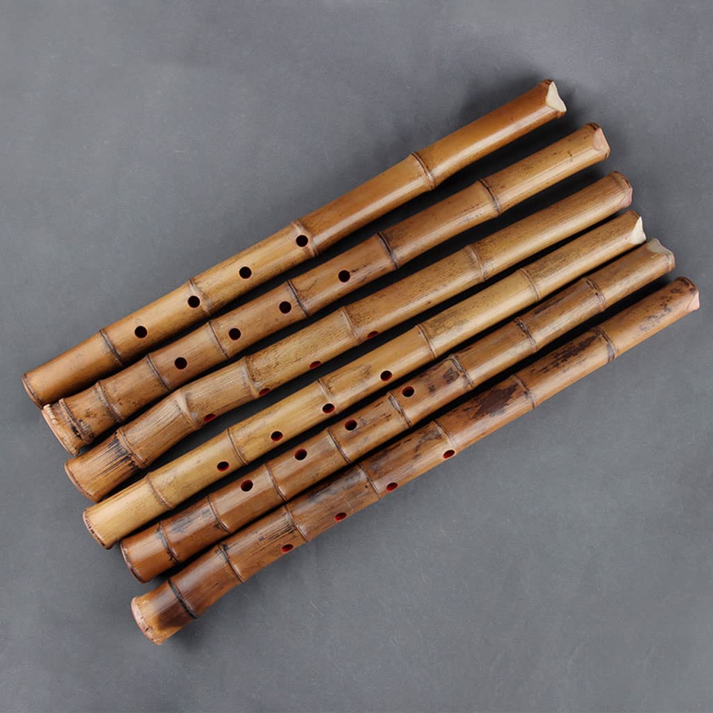 Amazon.co.jp: 木製フルート 尺八 5穴 木製楽器 竹製縦笛 根付 木