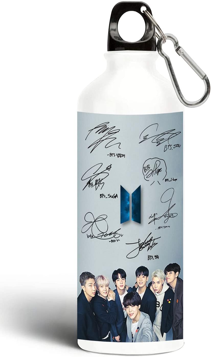 SawardawalasSawardawalas .BTS Bangtan Boys Vogue Printed Aluminium Sports Sipper (600 ml) Music Band V Suga J-Hope Jungkook Jin Jimin Rm BTS Signature Army Best Gift for BTS. Lovers Water Bottle Pack of 1