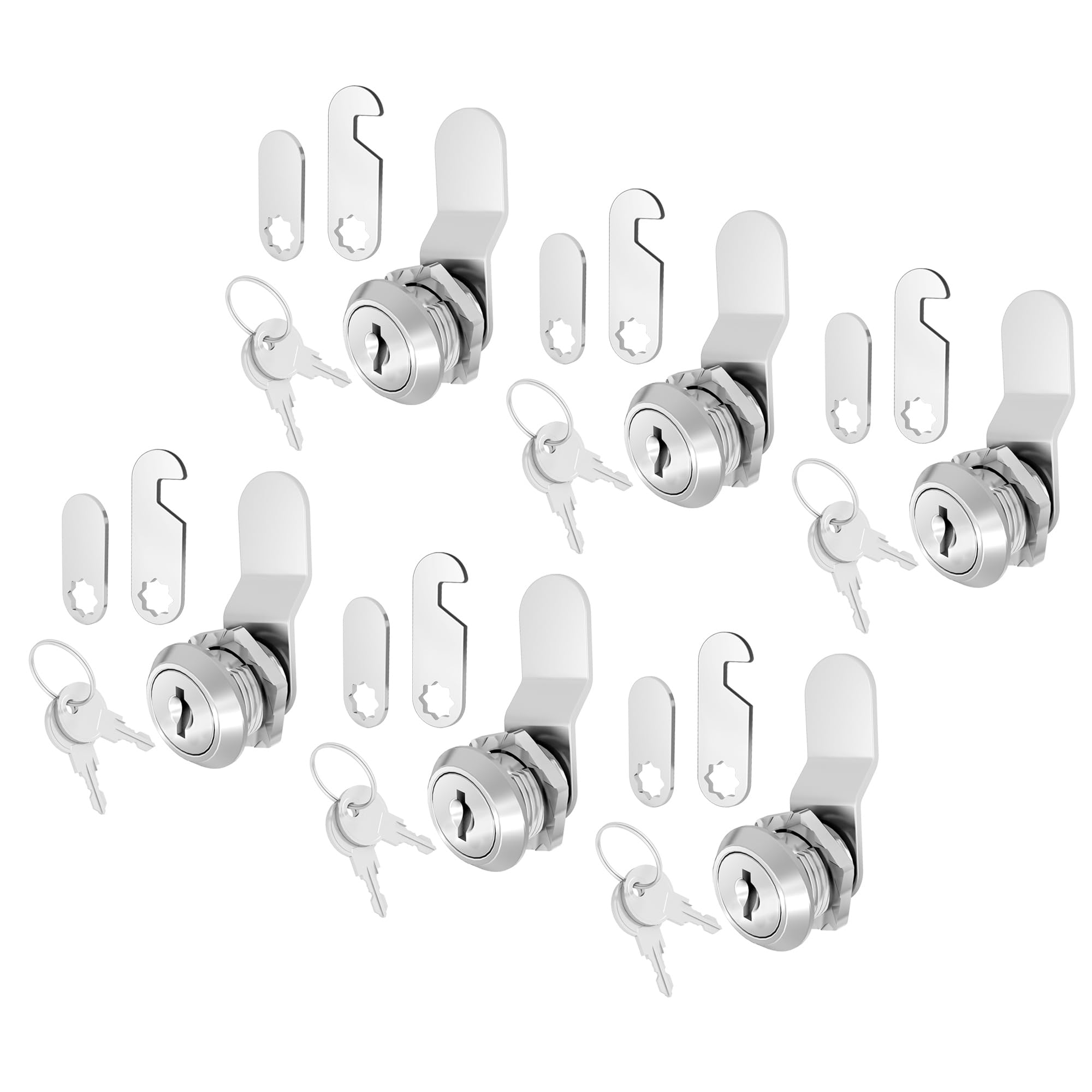 VWONFOO 6 cerraduras para gabinete, cerraduras de leva de 5/8 pulgadas con llave igual, cerraduras de gabinete con cajón de archivos seguro para llaves, cerraduras de repuesto para almacenamiento de