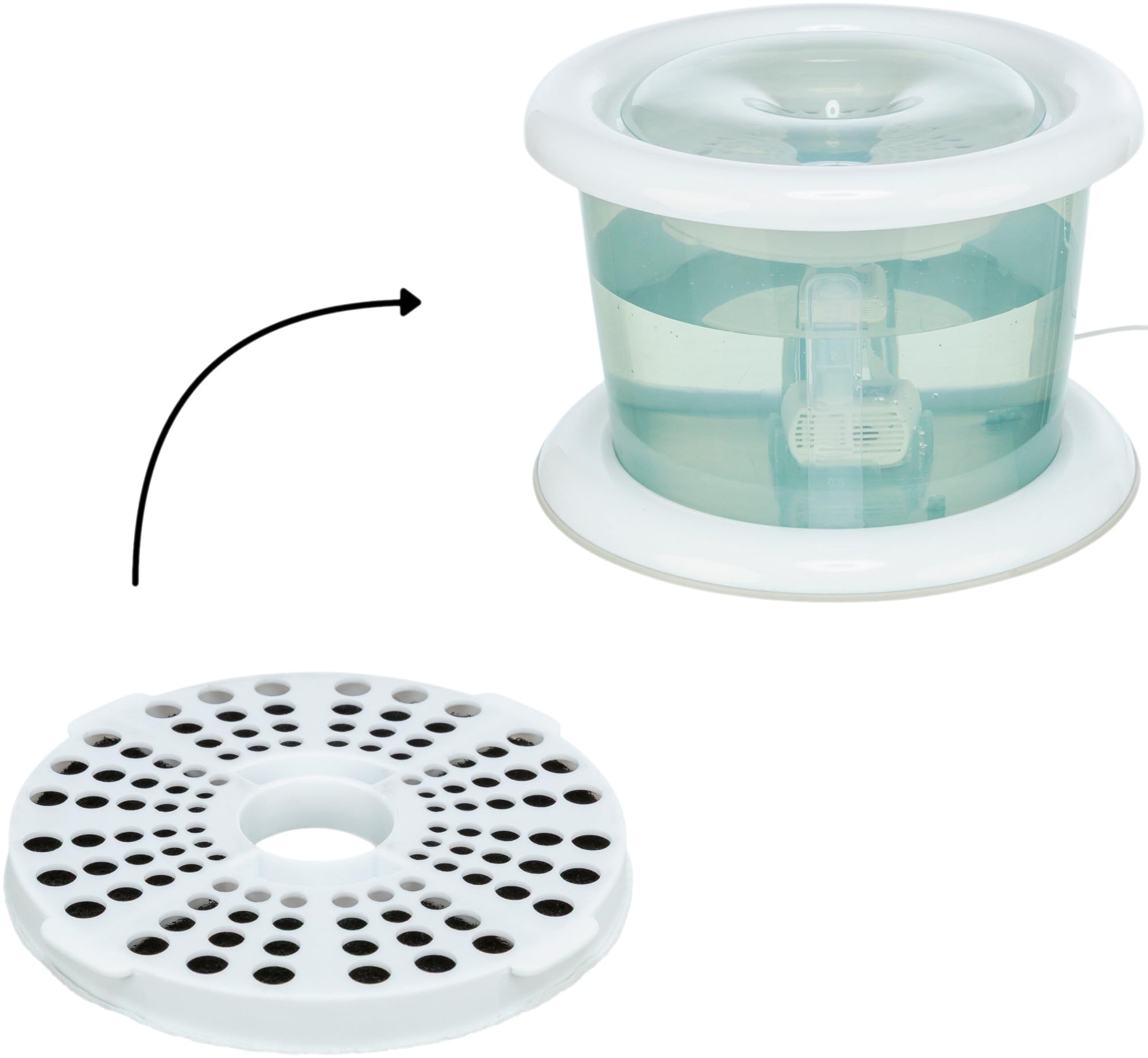TRIXIE Ersatzfilter 24465 für Trinkbrunnen 24464 - Aktivkohle & Polyestervlies - verbessert Wasserqualität - 2 Stück (Packung mit 5)