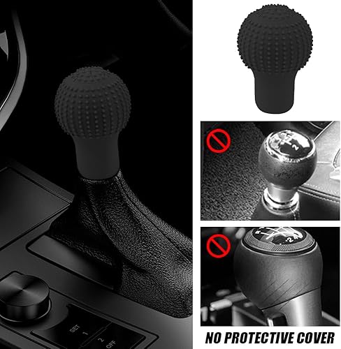 Miniatura 7 de Cubierta de perilla de palanca de cambios de automóvil, protector de perilla de palanca de cambios de automóvil antideslizante de silicona, K3 negro