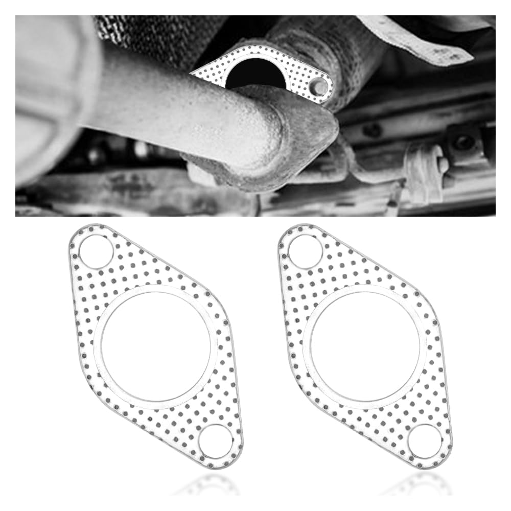 2PCS Car Exhaust Gasket,1.5" 2-Bolt Exhaust Flange Gasket Car Accessories,Professional Exhaust Manifold Gasket Made of High Temp Gasket Material (1.5 inch)-image-43