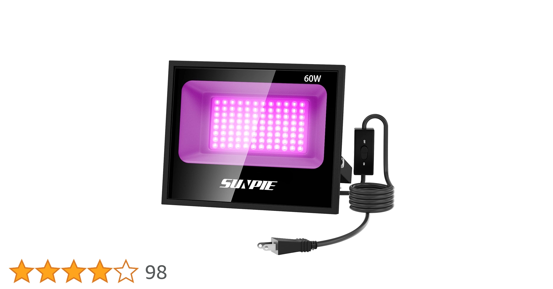 Amazon.co.jp: 「SUNPIE」紫外線 ブラックライト 60W 投光器 365