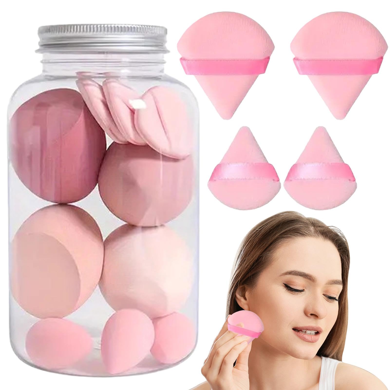 Makeup Blenders Sponge Set - 14/56pc Beauty Blen-der Foundation Sponges Powder P-uffs | Multi-color Makeup Sponges Blender Set | Soft Beauty Sponge Blender | Flaw-less For Liquid Creams And Powders