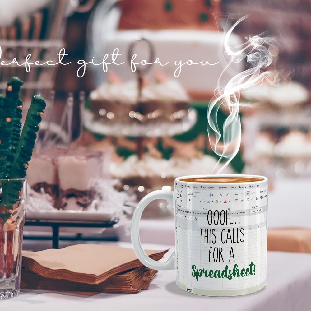 FALJIOK Funny Spreadsheet Work Mug 11oz, Trust Me I Know My Sheet Mug, Funny Spreadsheet Accountant Mugs Gift for Finance Banker Coworkers Accounting Boss Friends NA CPA CFO Analysts (Ohhh) - Image 3