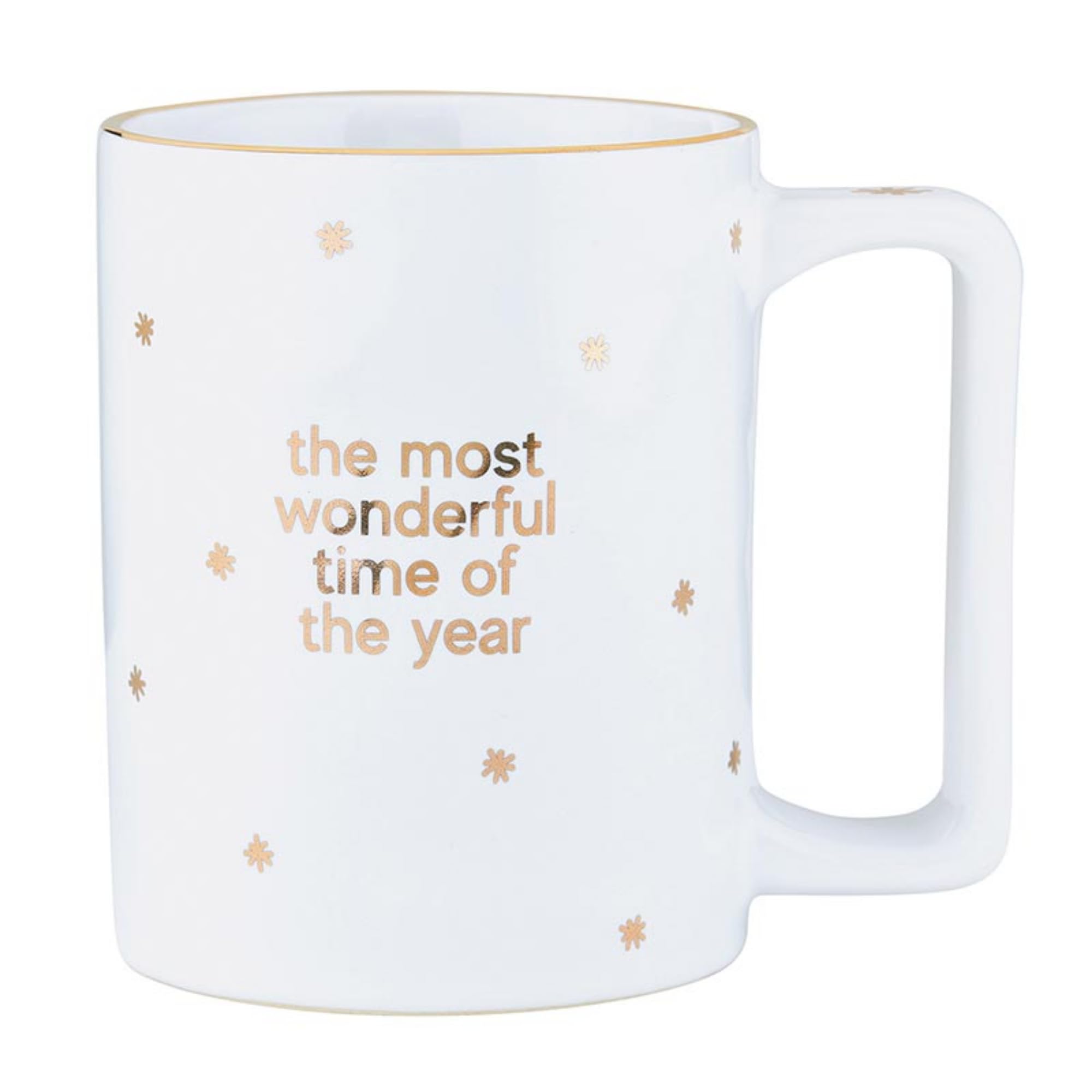 Santa Barbara Design Studio Holiday Ceramic Mug with Gold Foil Detail, 16-Ounces, Wonderful Time