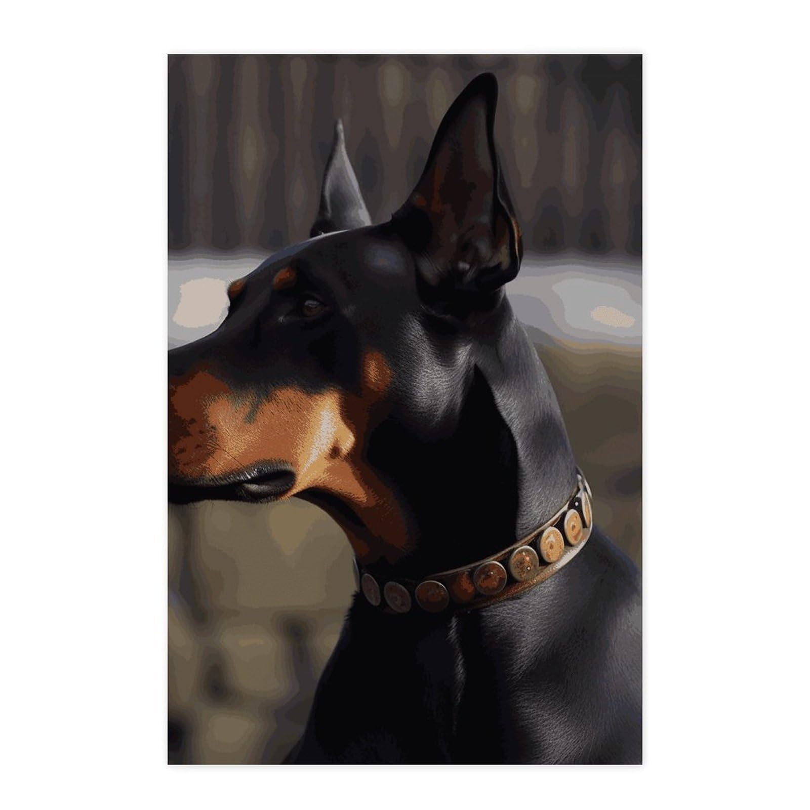Poster mural Doberman amovible et facile a poser sans abimer les murs de chambre