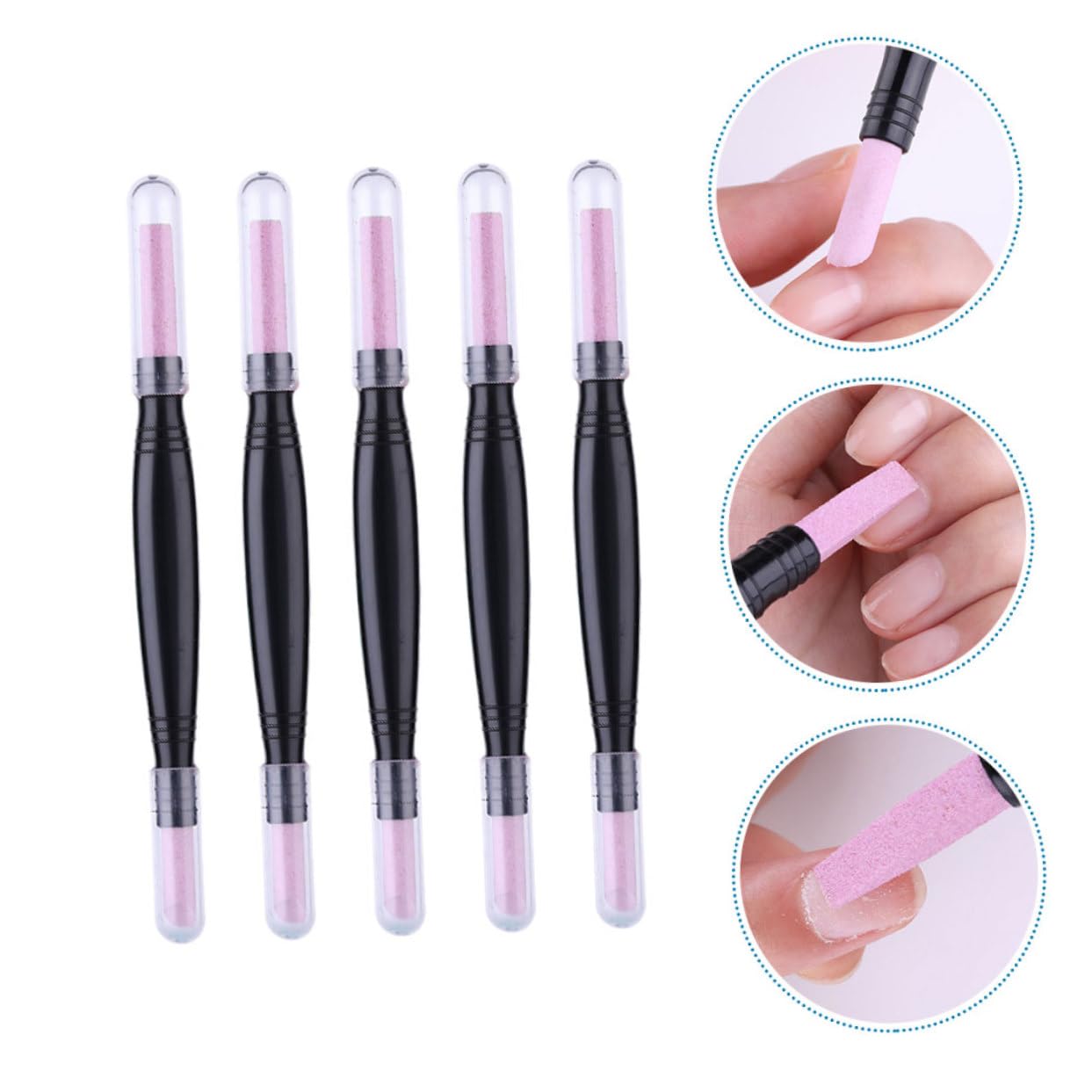 Healeved 15pezzi Penna Pietra Pomice Doppia Testa Per Rimozione Cuticole e Limatura Unghie Strumento Manicure Sicuro e Riutilizzabile Per Unghie e Pulite