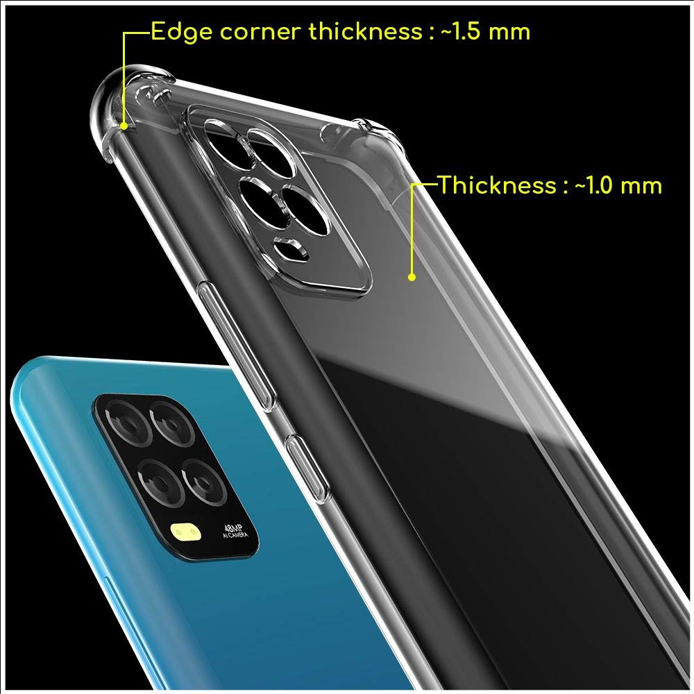 ebestStar - Cover per Xiaomi Mi 10T Lite 5G, Custodia Silicone Trasparente, Protezione TPU Antiurto, Bordi Rinforzati, Trasparente + Vetro Temperato x2