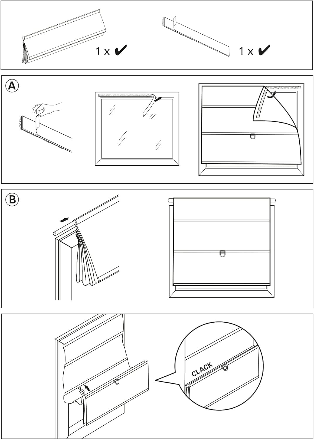 GARDINIA EASYFIX Raff-Rollo 2er-Set, Verdunklungsrollos ohne Bohren, Magnetisch, Inkl. Klettband, Raff-Gardine, Blickdicht, Grau, 70 x 140 cm BZW. 80 x 140 cm (BxH)