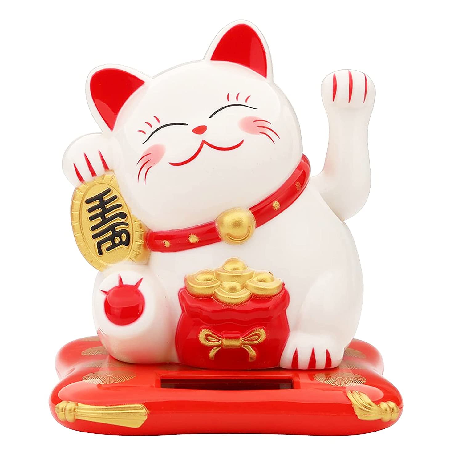 Lucky Cat Solar Maneki Neko - Bring Wealth & Good Fortune -12 Lucky Cat Solar Maneki Neko - Bring Wealth & Good Fortune -12