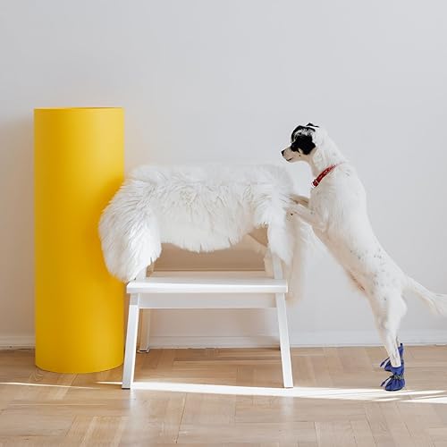 Miniatura 9 de UKCOCO Zapatos de perro para perros pequeños a medianos, botines de perro, protector de patas para pavimento caliente, botas de senderismo de nieve