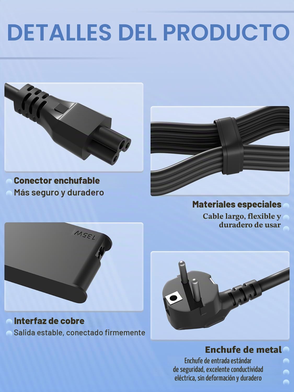 135W USB C Cargador Compatible con Lenovo ThinkPad Z16 P16s L16 L15 E16 E15 T16 T15 ,Yoga Slim/ Pro 7 9 ,IdeaPad Pro 5 ,Legion Y740S ,ThinkBook 16 14 laptop.El modelo ADL135YSDC3A SA10R16963