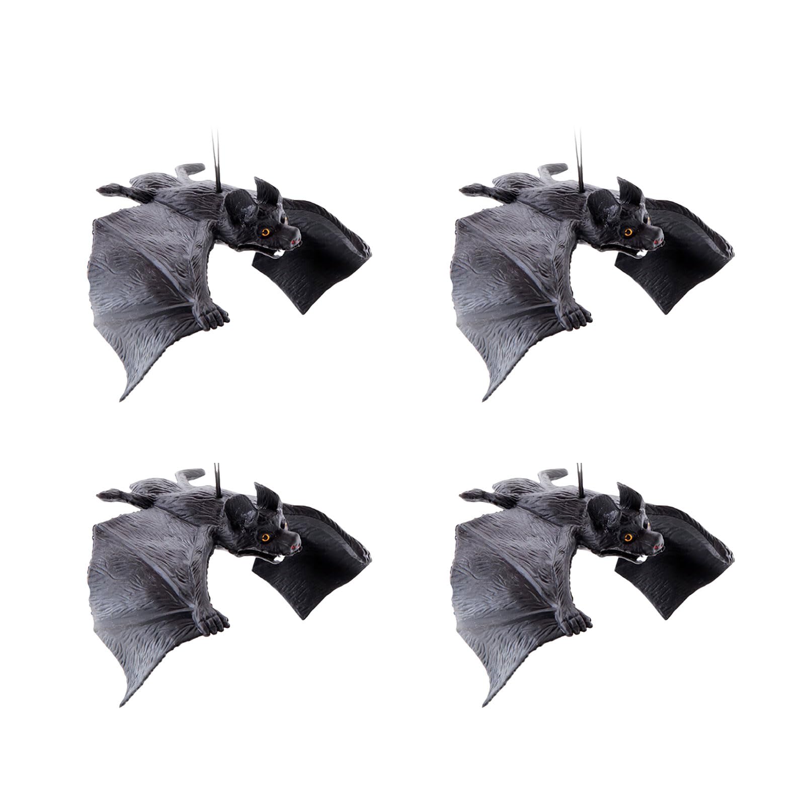 Jazuaiao 4Pcs Scary Realistic Bat Hanging Ornament Wall Hanging Decorations for Garden Window Display Halloween Celebration Realistic Bat Decoration