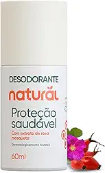 ORGÂNICO NATURAL Desodorante Roll-on Natural com Extrato de Rosa Mosqueta - Ação Antioxidante - Sem Parabenos, Alumínio e Gás CFC - Vegano - 60ml