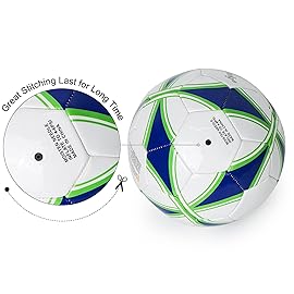 Aoneky Size 4 5-Pack Soccer Ball - Eco-Friendly 2.5mm PVC Leather, Durable Machine-Stitched Design, Ball Pump Included