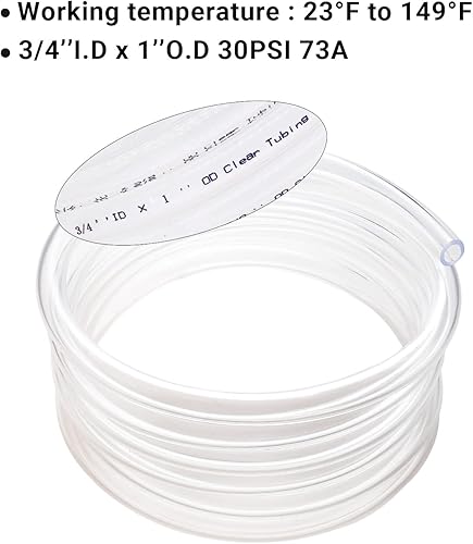 Miniatura 10 de Tubo de vinilo transparente de 58 pulgadas de diámetro interior × 1316 pulgadas de diámetro exterior -10 pies 45 PSI, tubo de plástico flexible, sin