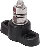 Vista 4 de 4 bloques de terminales de batería, bloque de terminales de distribución de energía, 12 V, 24 V, rojo y negro, poste de bloque de conexiones