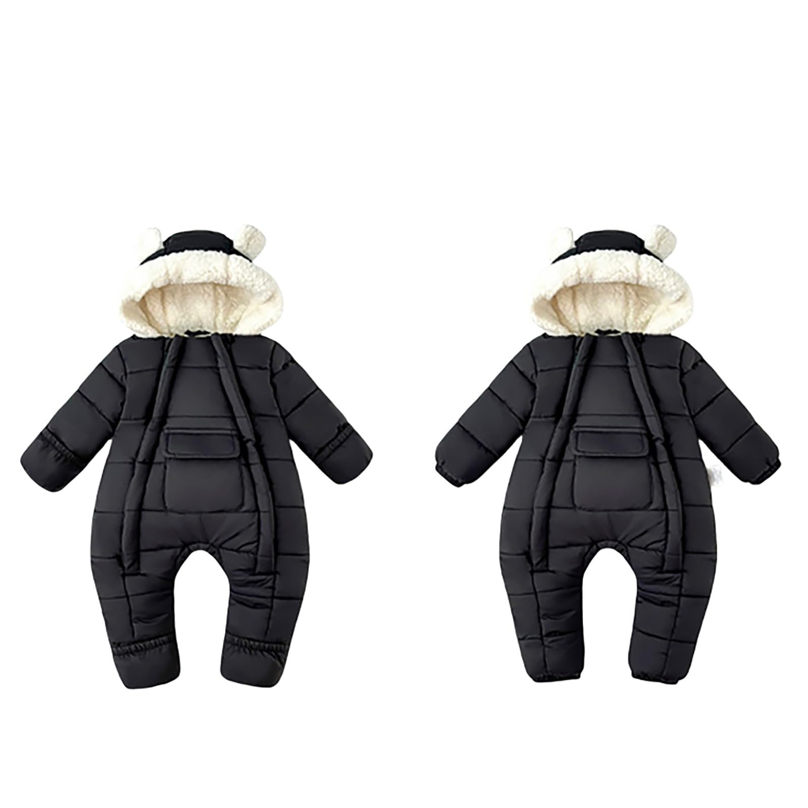 Generisch Combinaison de neige d'hiver pour fille avec moufles intégrées, bottes, double fermeture éclair, combinaison de neige chaude, vêtements pour bébé