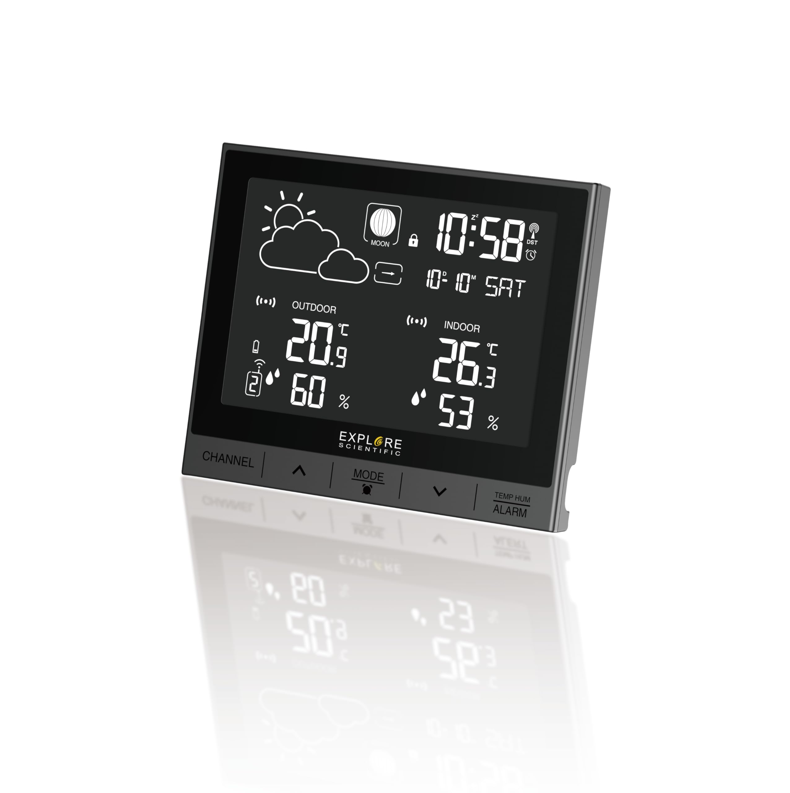 Explore Scientific Station météo numérique avec écran LCD animé, température et humidité Crystal Vision Mini Deluxe WSH5000