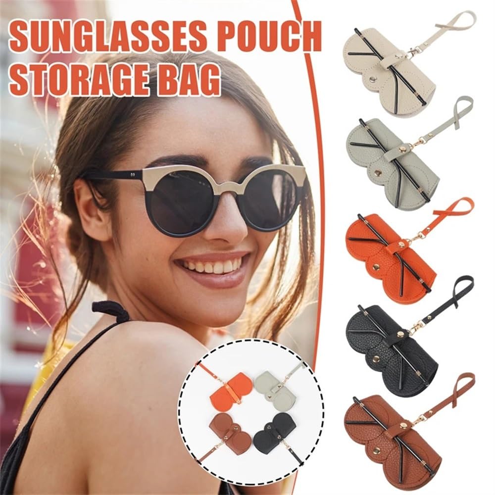 2/3/5/8 PZ Custodia per Occhiali Anti Pressione Pelle PU Custodia Occhiali Custodia Protettiva per Occhiali da Sole Custodia (Cachi, 8 PZ), Cachi, Taglia Unica, Kaki, taglia unica