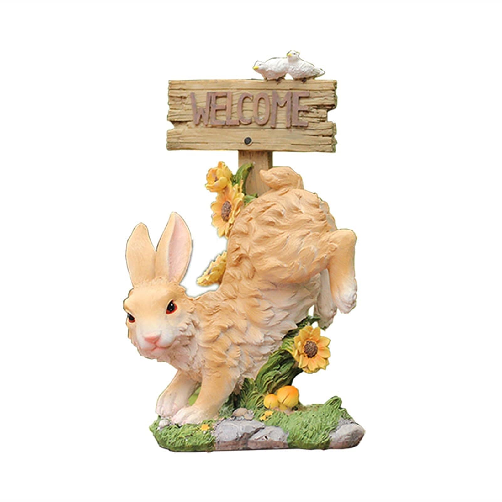 Buy Welcome Plaques Gardening Sign Pastoral Rabbit Welcome Brand Resin ...