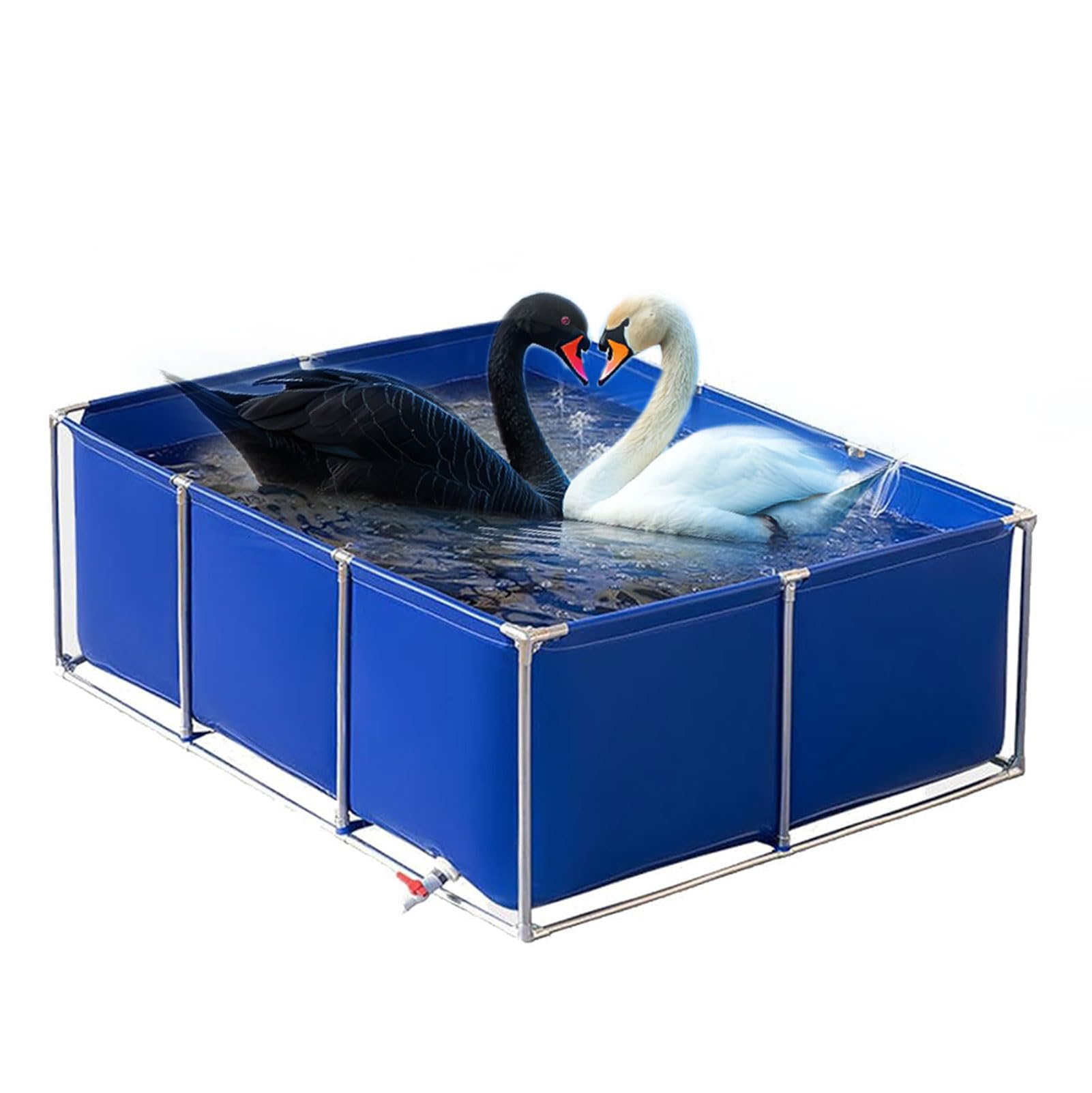 Large Framed Rectangular Swimming Pool, Above Ground Steel Frame Outdoor Garden Pool for Families & Kids, Easy Assembly, Durable Metal Frame, Includes Repair Patch
