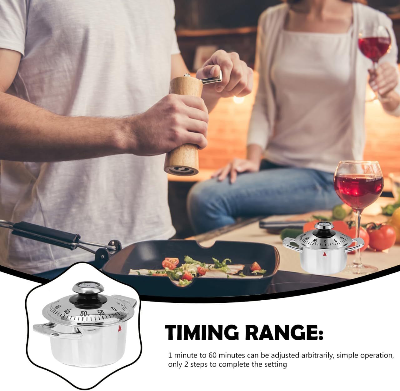 Toyvian Pot Shape Kitchen Timer Mechanical Cooking Timer for Baking Home Kitchen Use Creative Table Ornament Easy Operation 1 X Mechanical