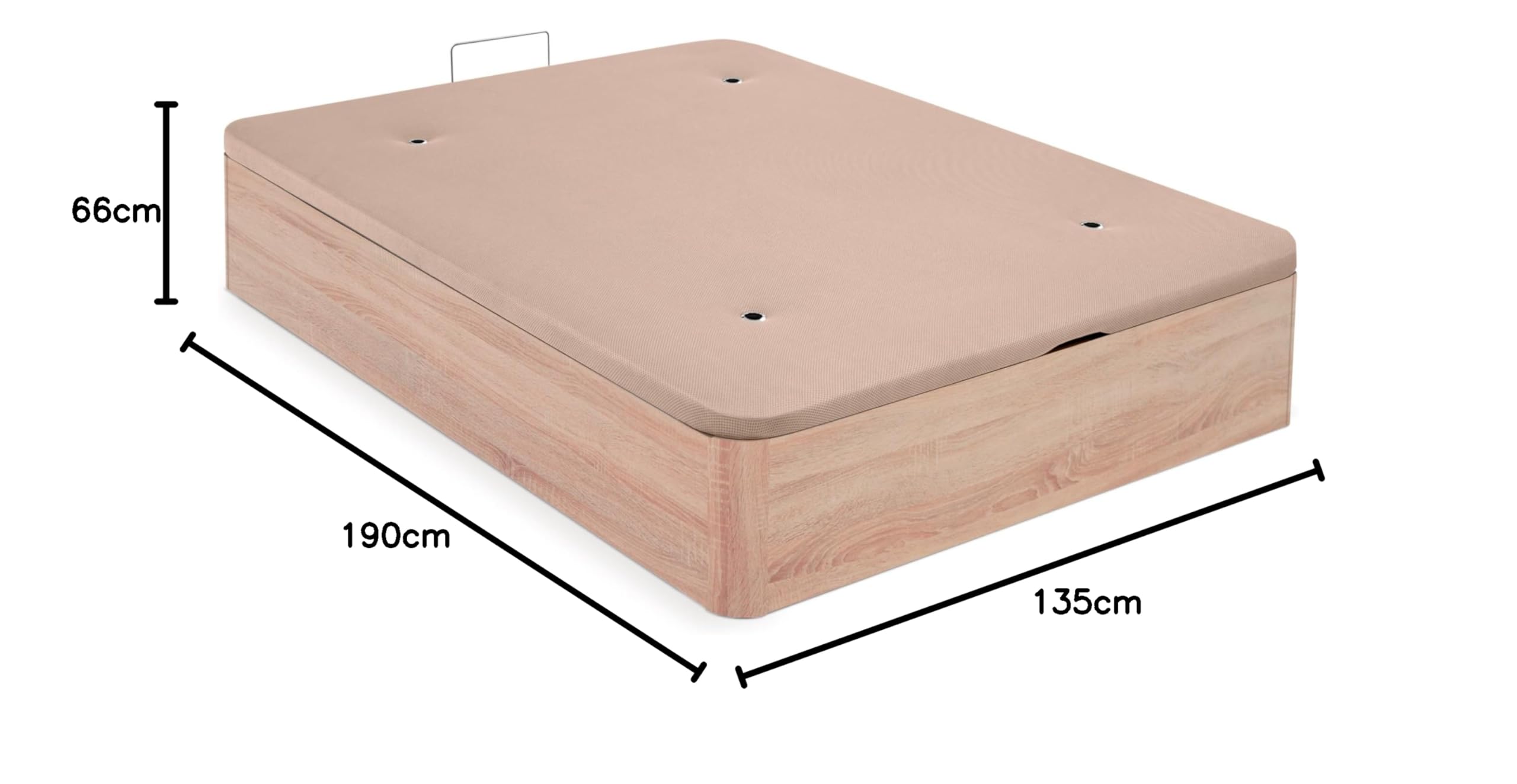WIN REST - Pack Spazio : Canapé Spazio Cambria y Colchón Imperium | 135x190cm | Muelles y Espuma Ecosystem | Diseño Moderno y Funcional con Espacio de Almacenamiento Óptimo
