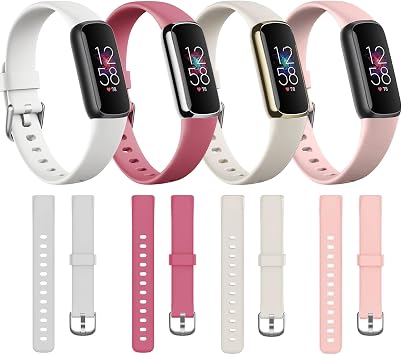 Bands Compatible with Fitbit Luxe - Adjustable Silicone Sport Replacement Bands for Women & Men - Flexible Watch Strap Wristbands - Waterproof Watch Strap