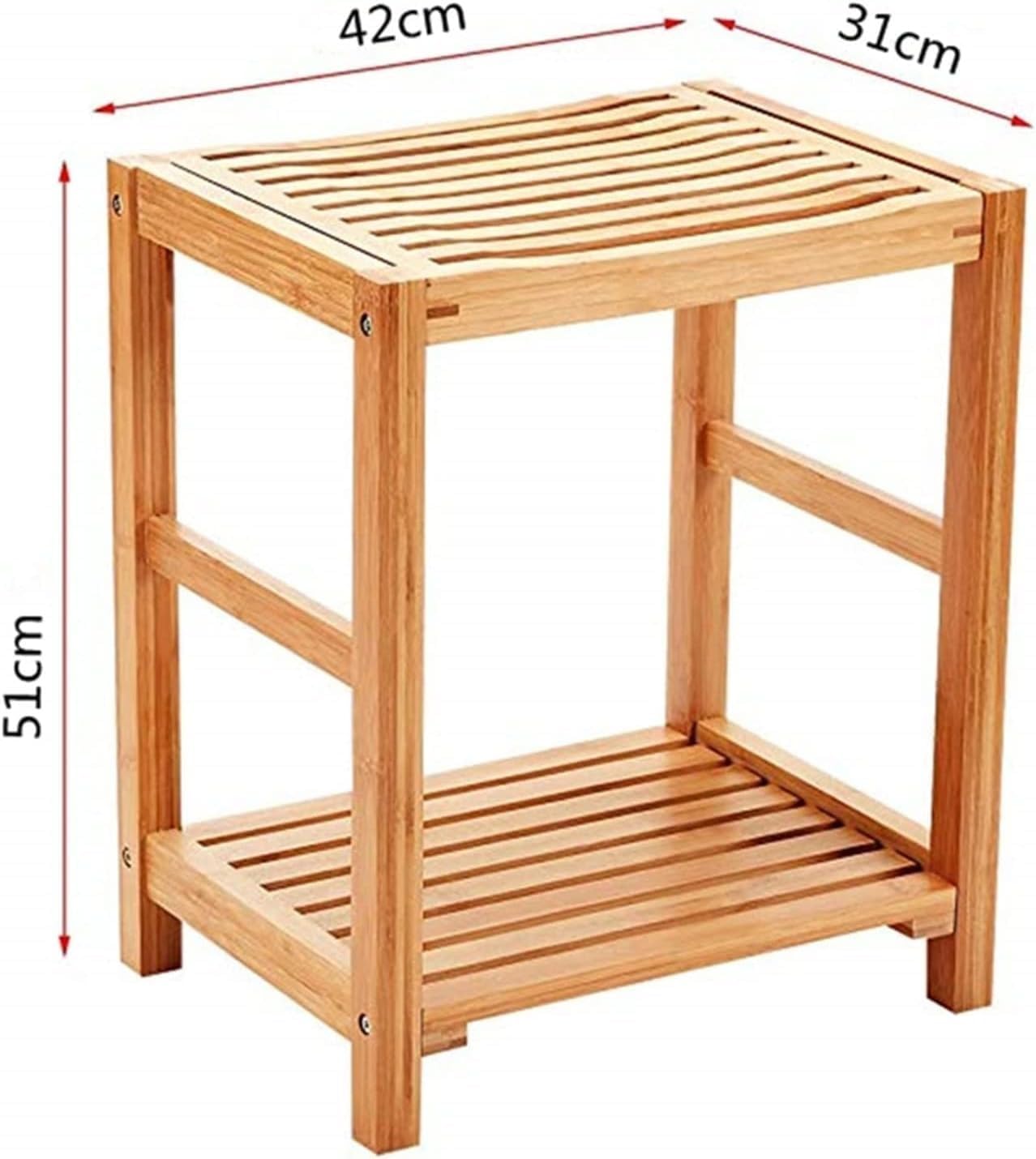 Sgabelli per doccia Sgabello da Bagno Sgabello da bagno in bambù premium: design impermeabile, robusto ed elegante per il massimo comfort e sicurezza nella doccia o nel bagno WEWYQSJXBXF-31116