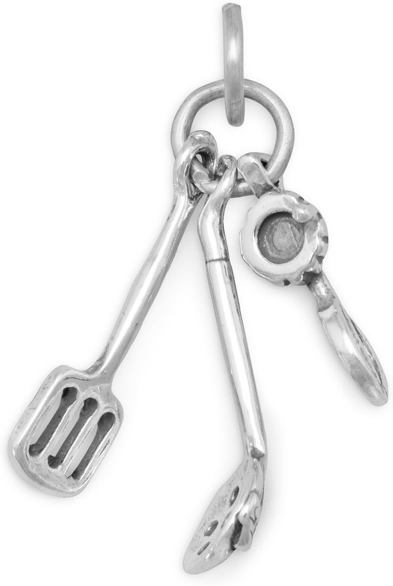 LND .925 Sterling Silver Oxidized Utensil Charm
