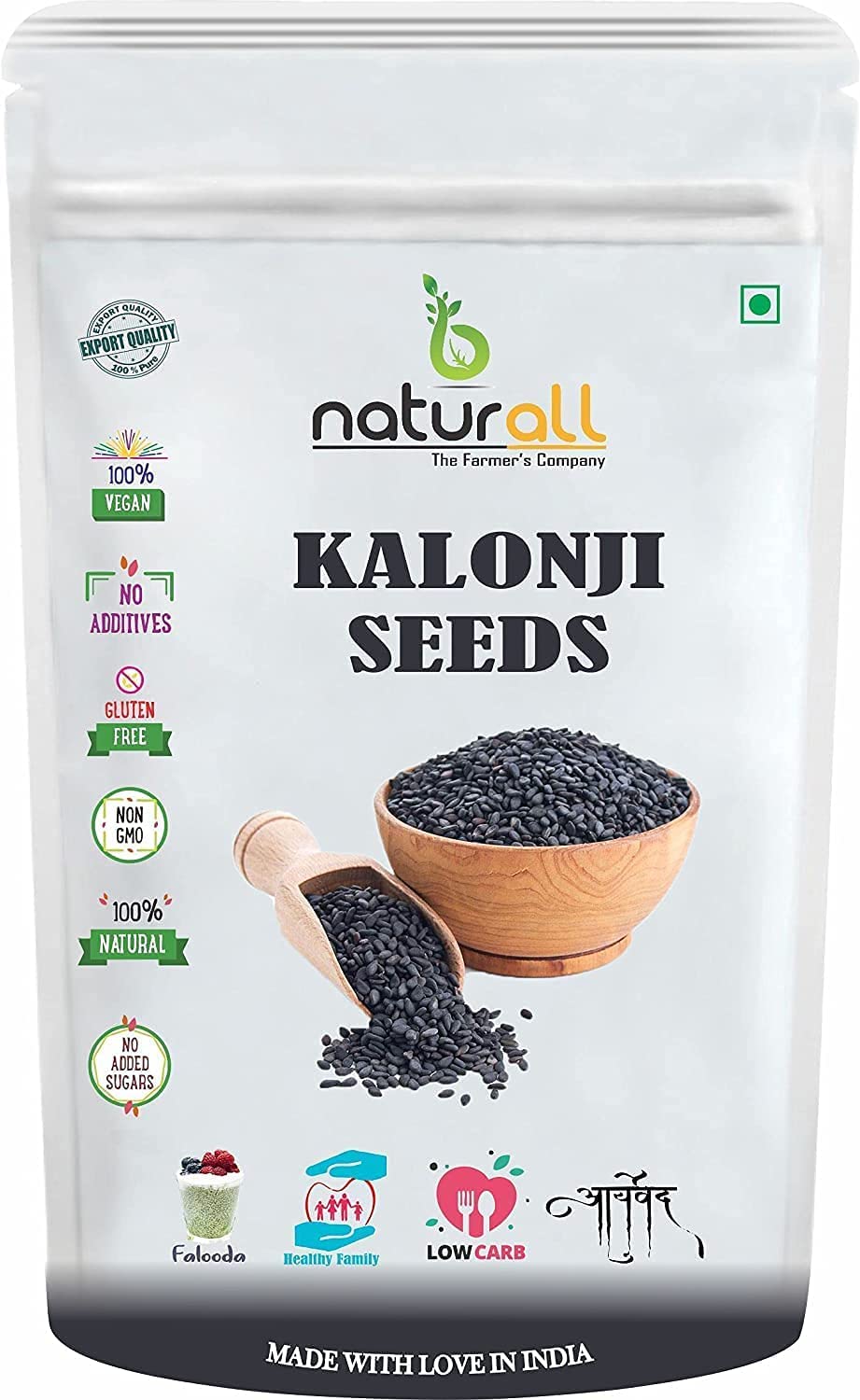 CROW Nasiona Kalonji | Nasiona czarnuszki | Nasiona czarnego kminku - 500 GM X 2 = 1 KG od B Naturall