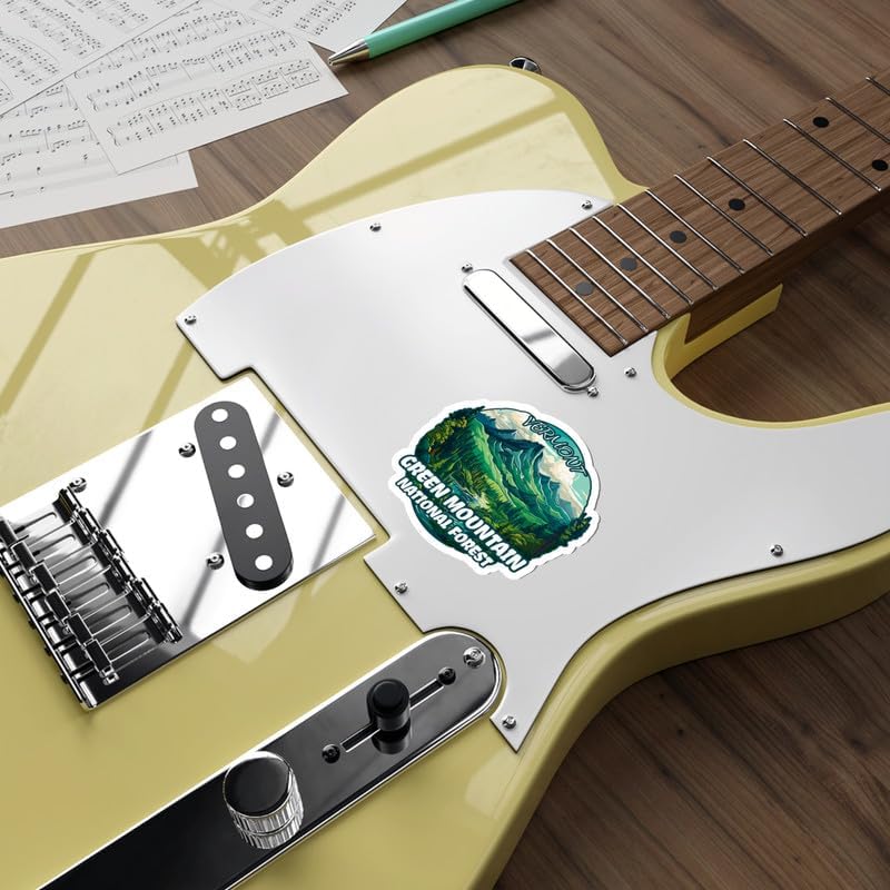 Miniatura 6 de Calcomanía de bosque nacional de la montaña verde, vinilo pequeño impermeable para botella de agua, taza, libro de pasaportes, cuaderno de recortes,