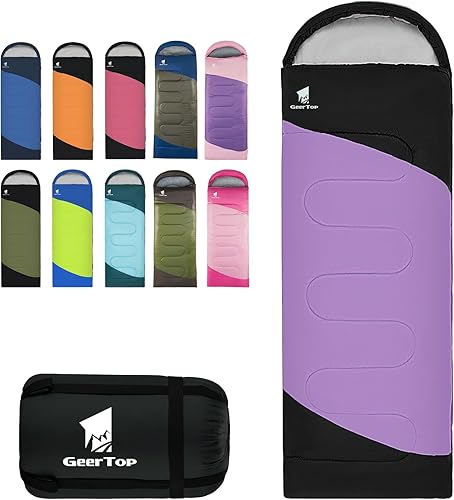 GEERTOP Saco de dormir para mochilero para camping, sacos de dormir ligeros para adultos y niños, verano, cálido, frío, senderismo, viajes