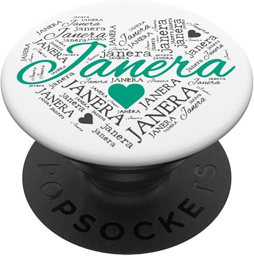 Amazon Com Janera Name Personalized Gray Teal Cute Heart Shape Design Popsockets Grip And Stand For Phones And Tablets