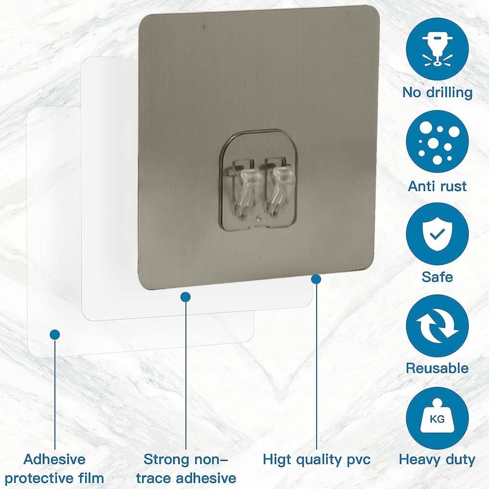 VOLO Magic Adhesive Sticker for Bathroom Self Corner Shelves Pack of 4 Pcs (Size- 6x6 cm) 2
