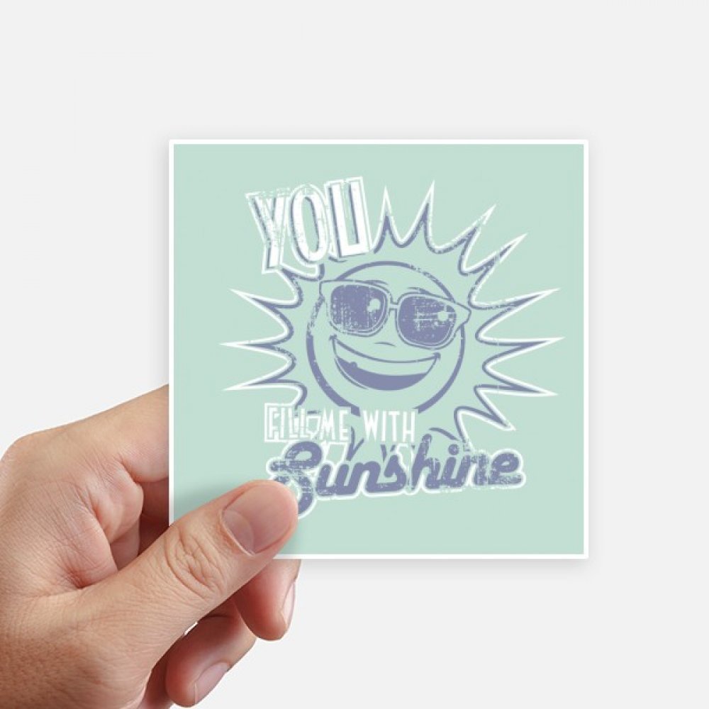 Sticker bleu sun soleil en verre météo pour décorer votre ordinateur portable et votre valise