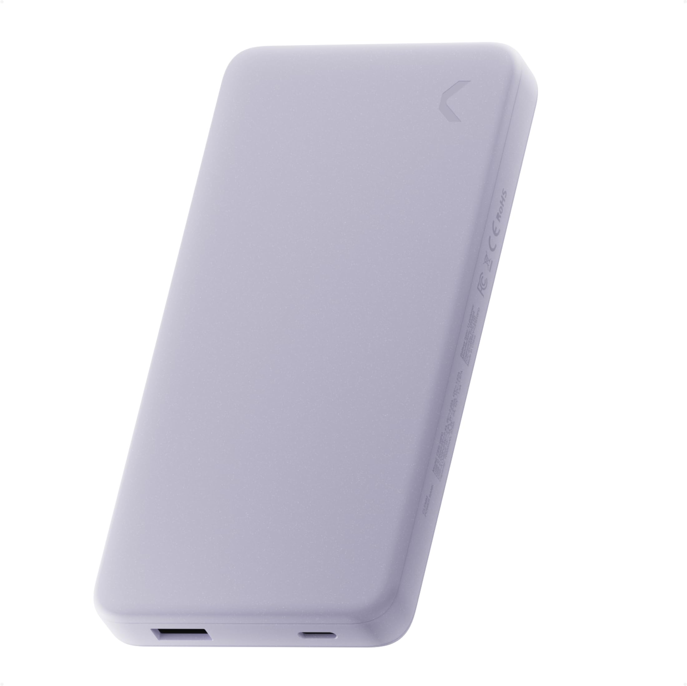 Clemm Caricabatterie portatile 10K mAh Dual Port (USB-A, USB-C) Ricarica rapida Power Bank per iPhone 16/15/14, Samsung Galaxy, iPad, Google Pixel e altri, lavanda