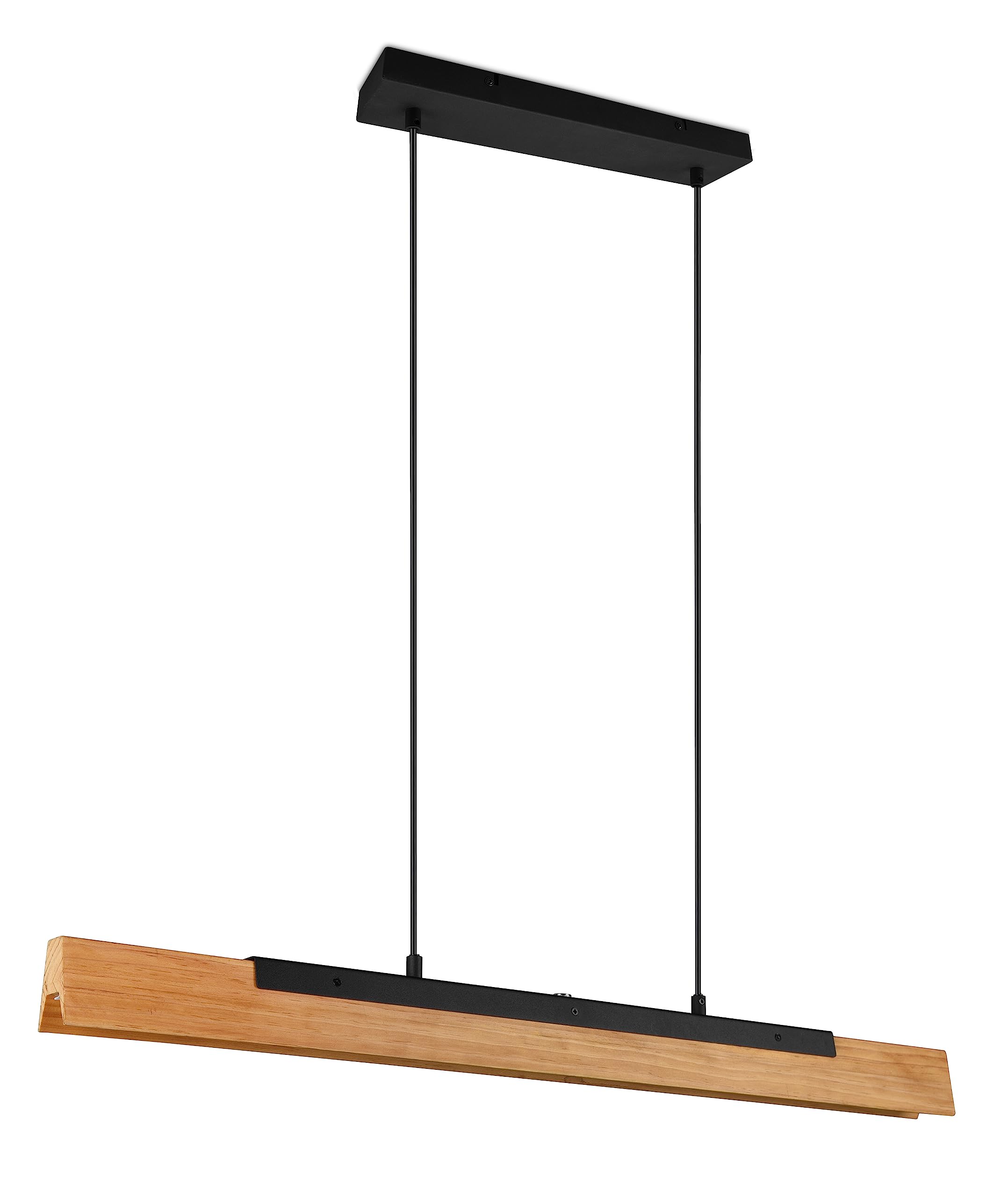 Kerala Pendelleuchte 341610132 – Metall Schwarz matt mit Holz naturbelassen