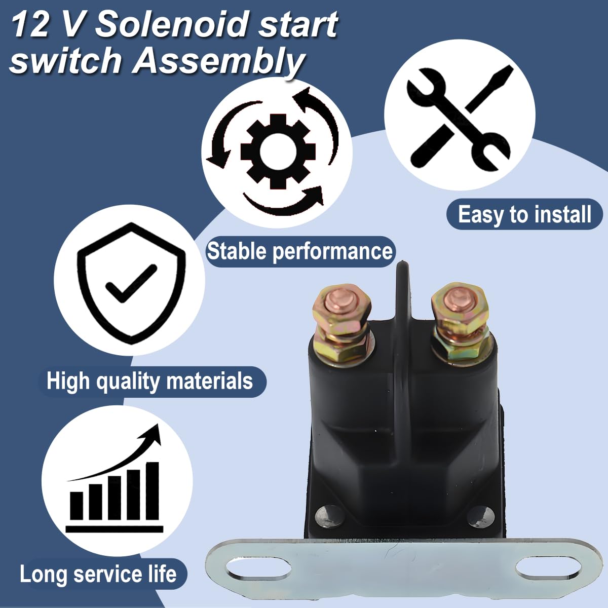 ZAMDOE 725-04439 elè Solenoide Avviamento per MTD AM138068 725-04439 725-04439A 725-04439B trattorini Tosaerba Relè solenoide 12V per Cub Cadet trattorini rasaerba per Jo-hn D relè di avviamento