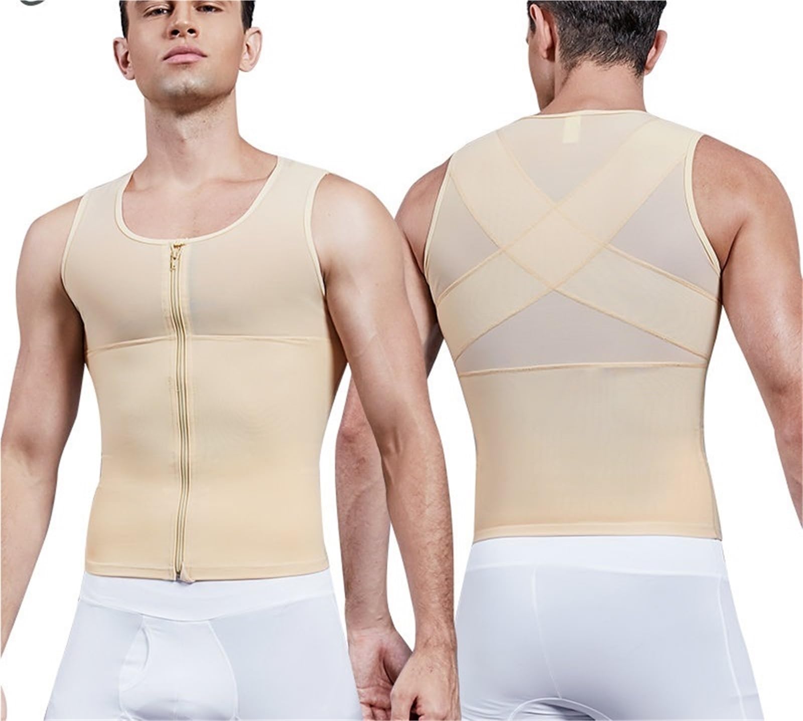 Prendas Moldeadoras Hombre Camiseta Moldeadora de compresión for Hombre, Control Abdomen, Faja Reductora, Camiseta sin Mangas, for Reducir la ginecomastia