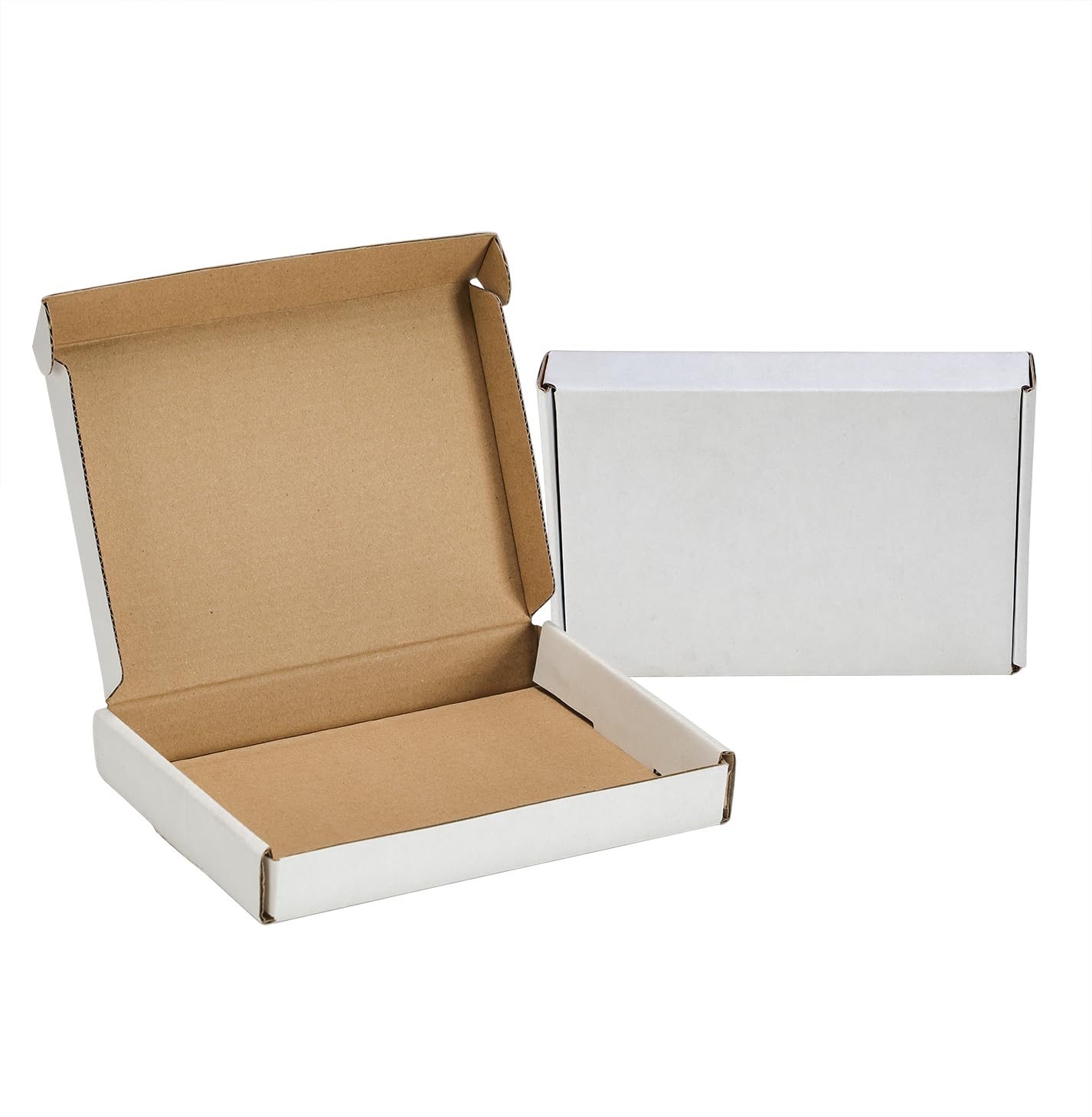 Cajas de envío de 7 x 5 x 1 pulgadas, paquete de 25 unidades, caja de cartón corrugado blanco, cajas de correo para embalaje de pequeñas empresas, regalos, manualidades, joyas, suministros