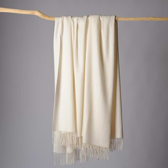 CUDDLE DREAMS Premium Cashmere Throw Blanket with Fringe, Luxuriously So...