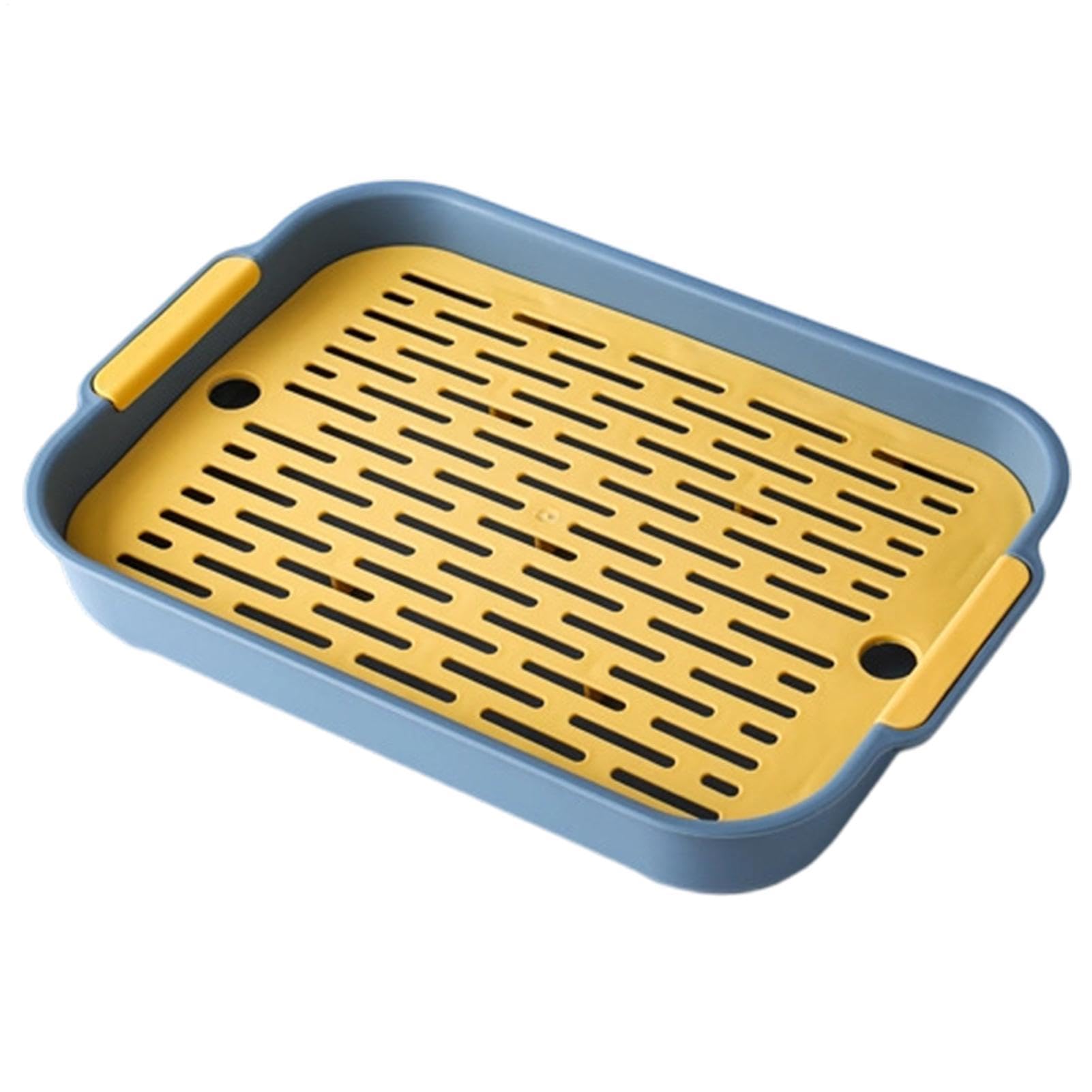 Toilet Chest for Small Animals with Removable Grill, Rabbit Potty, 27 x 18.5 x 4 cm, Ferret Cage, Low Entry Litter Tray, Odor Control, for Porc Bunny