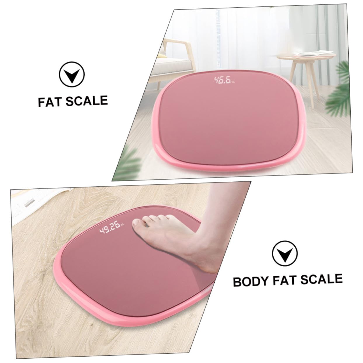 VALICLUD Intelligente Digitale Körperwaage USB Wiederaufladbar Schlankes Design 290x260mm Präzise Messung Stoßfest Familiengewicht Fitness und Gesundheitsmonitor mit App Zufällige Farbe