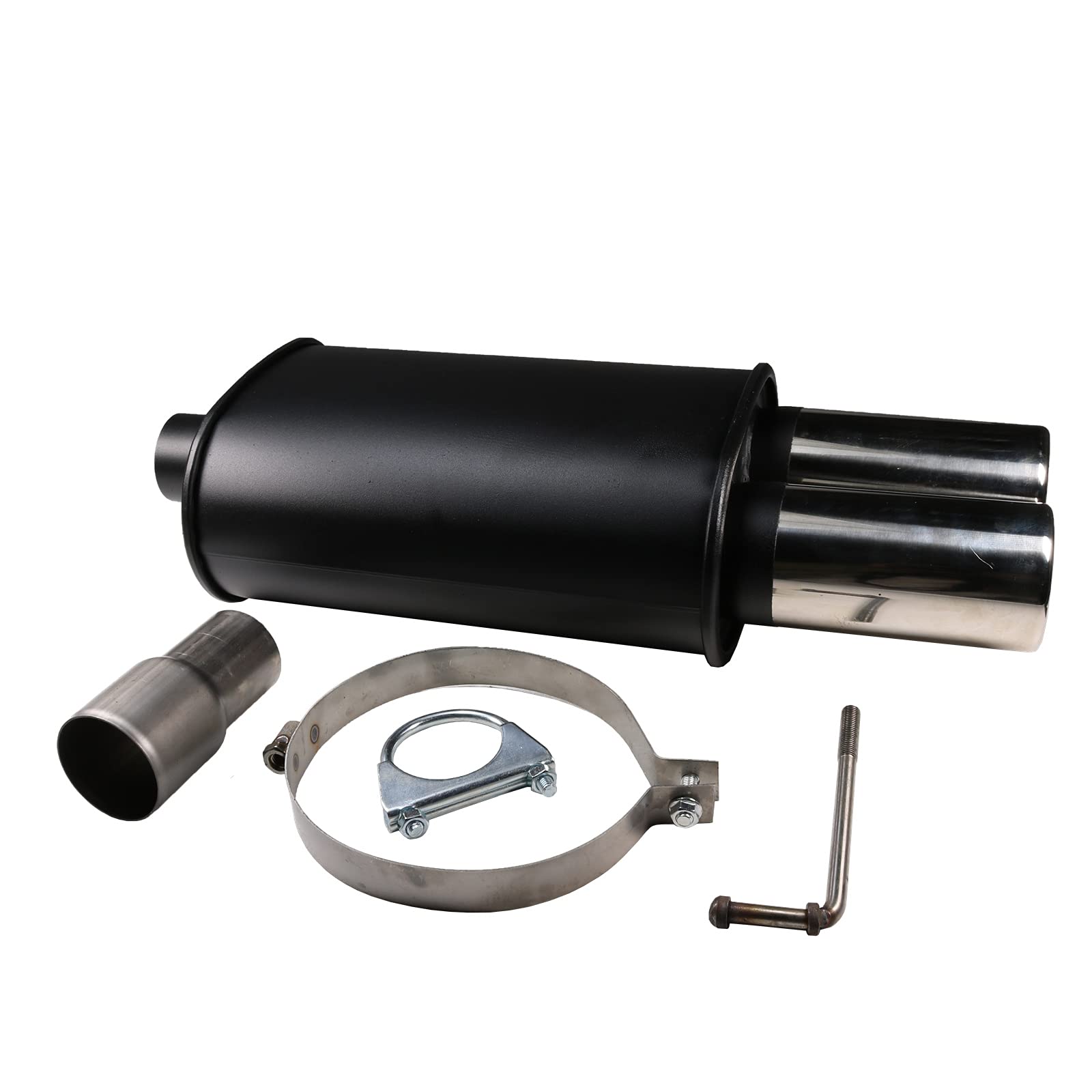 STAINLESS STEEL TWIN TIP PERFORMANCE EXHAUST MUFFLER BACK BOX