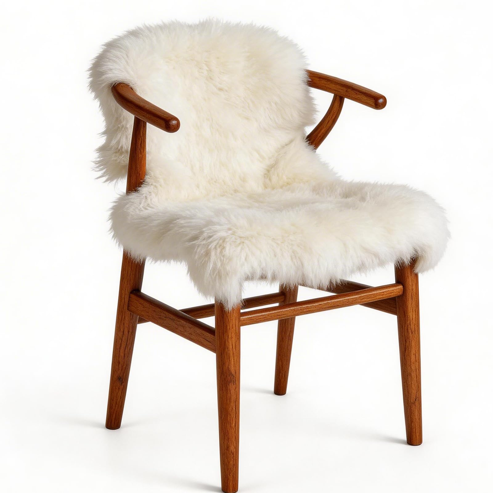 Natürliche Lammfell Langhaarig 70x100 cm, Naturfell schaffell Felle Teppich | Weich Flauschig Deko Fell für oder den Stuhl das Sofa Schlafzimmer Wohnzimmer